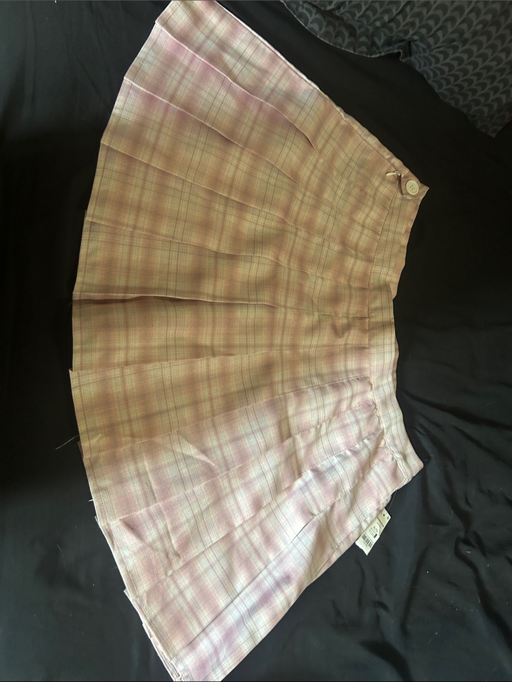 Pleated Pastel Plaid Mini Skirt - Pink